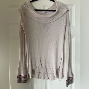 Boho long sleeve top in tan size medium